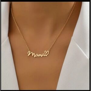 Gold Mama Lettered Adjustable Length Necklace